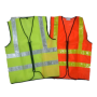 FIESTO SAFETY VEST WITH ZIP & 4 LINE REFLECTIVE - GREEN, ORANGE (P703)
