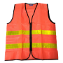FIESTO SAFETY VEST WITH ZIP & 4 LINE REFLECTIVE - GREEN, ORANGE (P703)