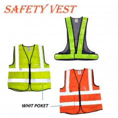 FIESTO SAFETY VEST WITH YELLOW REFLECTIVE - BLACK (SV-221B, SV-7G, SV-7R)