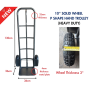 HEAVY DUTY P-SHAPE HAND TROLLEY WITH 10" SOLID WHEEL (Plate Thickness 4mm) - W36cm X L26cm X H130cm