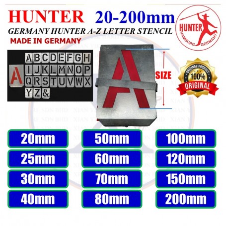 GERMANY HUNTER A-Z LETTER STENCIL