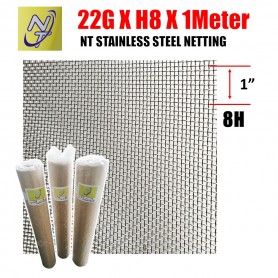 [Price Per 1-FT X 1-METER] STAINLESS STEEL NETTING (22G X H8 X 1Meter X 49.5FT)