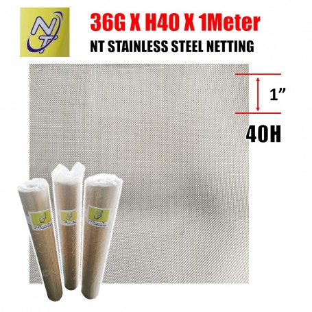 [Price Per 1FT X 1-Meter] STAINLESS STEEL NETTING - (36G X H40 X 1Meter)
