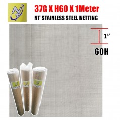 [Price Per 1FT X 1-Meter] STAINLESS STEEL NETTING - (37G X H60 X 1Meter)