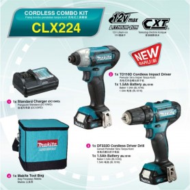 MAKITA COMBO KIT - CORDLESS IMPACT DRIVER 12V - CLX224 (DF333DZ / TD110DZ)