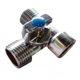 DLM 3WAY HEAVY DUTY CHROME MINI BALL VALVE - M & F & M