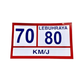 STICKER VAN AND LORRY LEBUHRAYA SPEED LIMIT 70/80 KM