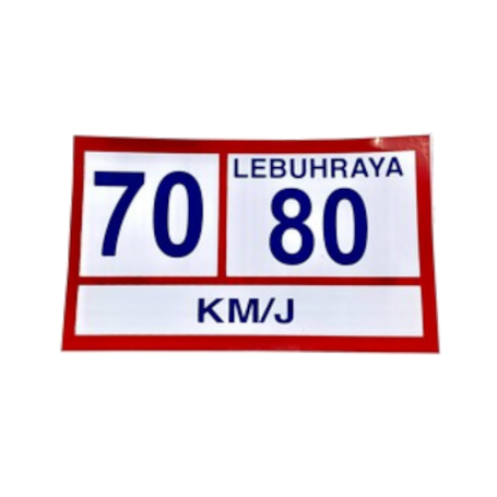STICKER VAN AND LORRY LEBUHRAYA SPEED LIMIT 70/80 KM