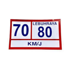STICKER VAN AND LORRY LEBUHRAYA SPEED LIMIT 70/80 KM
