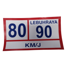 STICKER VAN AND LORRY LEBUHRAYA SPEED LIMIT 80/90 KM