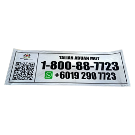 LORRY STICKER SPAD HOTLINE WITH REFLECTOR (JPJ & SIRIM APPROVED) (130mm X 400mm)