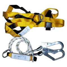 WORKER (SIRIM-CERTIFIED) FULL BODY HARNESS WHT118+WLA2 + CARABINER  (WHT118)