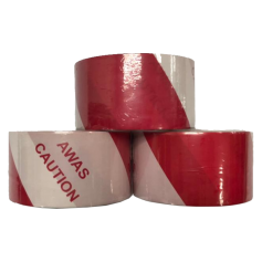 AWAS RED & WHITE WARNING TAPE (2" X 50MTR)