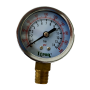 DLM7006 CHROME PRESSURE GAUGE 2" X 1/4 PT (BOTTOM)