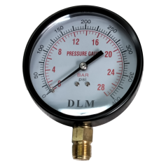 DLM7006 CHROME PRESSURE GAUGE 4" X 3/8 PT (BOTTOM)