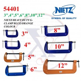 54401- NIETZ HEAVY DUTY G-CLAMP BLUE COLOUR 3in, 4in, 5in, 6in, 8in, 10in 12in