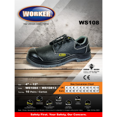 WORKER SAFETY SHOES (SIRIM) - LOW-CUT (WS108) No5 - No10