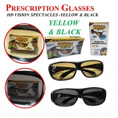 HD VISION SPECTACLES -YELLOW & BLACK (2 IN 1)