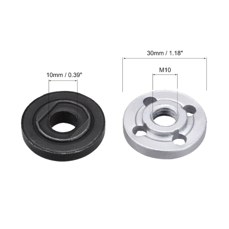 1card X 2pcs OUTER & INNER FLANGE LOCK NUT SET (M10 X 1.5mm) FOR 4" ANGLE GRINDER USE