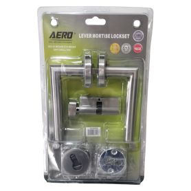 AERO LEVER HANDLE MORTISE LOCK SET - STAINLESS STEEL (A2200-SS)