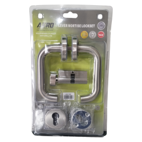 AERO LEVER HANDLE MORTISE LOCK SET - STAINLESS STEEL (A2211-SS)