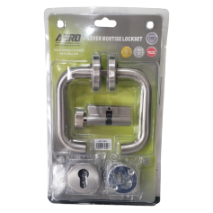 AERO LEVER HANDLE MORTISE LOCK SET - STAINLESS STEEL (A2211-SS)