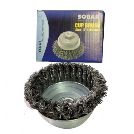 NIETZ SOBAR TWISTER KNOT WIRE CUP BRUSH (4" X M14 X 2.0mm)