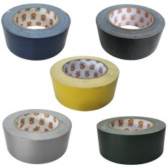 2" X 25Mtr COLOUR CLOTH TAPE - BLACK, BLUE, GREEN, BROWN, RED, SILVER, YELLOW