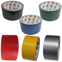 46mm x 5Meter COLOUR CLOTH TAPE - BLACK, BLUE, GREEN, BROWN, RED, SILVER, YELLOW