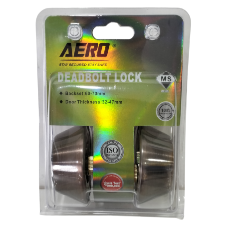 AERO DOUBLE DEAD BOLT LOCK - ANTIQUE COLOUR