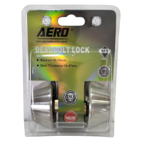 AERO DOUBLE DEAD BOLT LOCK - STAINLESS STEEL