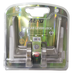 AERO CYLINDRICAL LOCK TUBULAR LEVER SET - STAINLESS STEEL