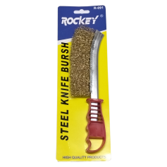 KNIFE WIRE BRUSH C/W PVC HANDLE - WITH PACKING (BRASS) B010-037