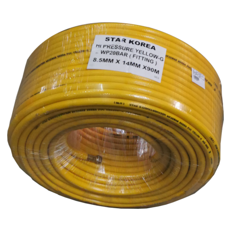 STAR KOREA HI-PRESSURE YELLOW AIR HOSE 20BAR (90M) (5/16" - 8.5mm X 14mm) H100-800