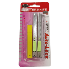 HENGXINGLI AUTO LOCK CUTTER UTILITY KNIFE - 9mm No:201 (1PKT X 2+1)