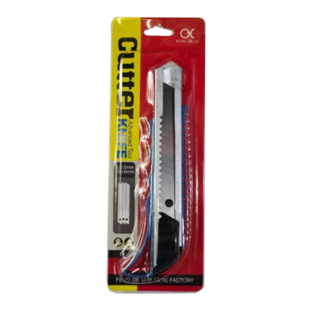 PVC HANDLE METAL CUTTER UTILITY KNIFE NTC-388 (AUTO 18mm)