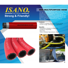 ISANO MULTI PURPOSE HOSE - RED W.P 20BAR - 20°C to +80°C. (5/16", 3/8", 1/2")