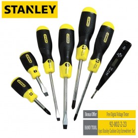STANLEY STMT66679 6PCS CUSHION GRIP MAGNETIC TIP SCREWDRIVER SET WITH DIGITAL TEST PEN 92-002 (66-679)