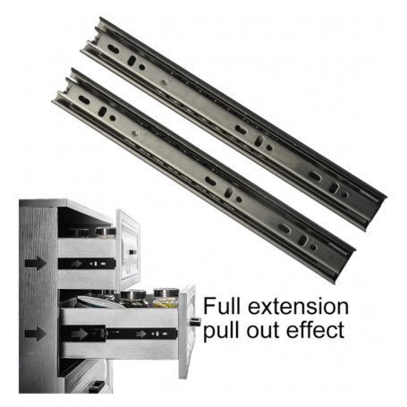 (14" / 16" / 18" / 20") EX FULL EXTENSON DRAWER SLIDER 3-LAYERS
