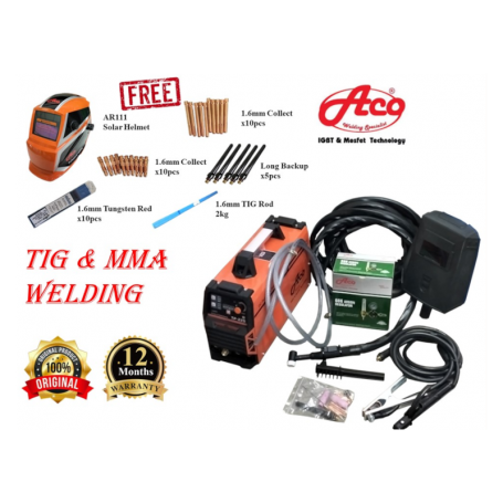 ACO DIGITAL IGBT TIG STAINLESS STEEL WELDING MACHINE INVERTER WITH ACCESSORIES (TP225)