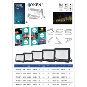 LYKEN DOB LED FLOOD LIGHT - 6500K FR SERIES (50W, 100W, 150W, 200W)