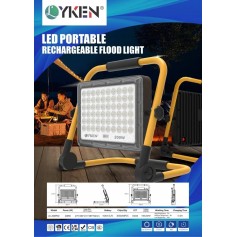 LYKEN PORTABLE RECHARGEABLE FLOOD LIGHT 6500K - LK-200PRD (LK- 200W)