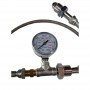 HIGH PRESSURE INDUSTRIAL GAS TRANSFER STAINLESS STEEL HOSE WITH PRESSURE GAUGE (ARGON / OXYGEN)