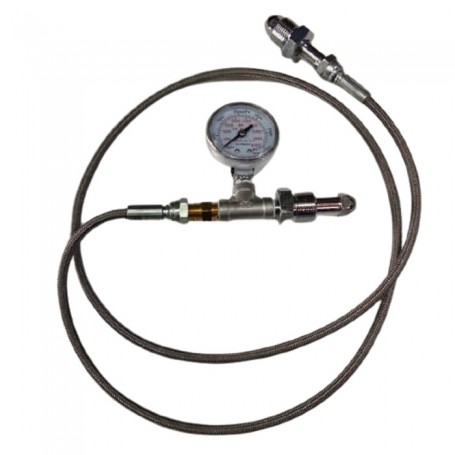 HIGH PRESSURE INDUSTRIAL GAS TRANSFER STAINLESS STEEL HOSE WITH PRESSURE GAUGE (ARGON / OXYGEN)