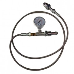 HIGH PRESSURE INDUSTRIAL GAS TRANSFER STAINLESS STEEL HOSE WITH PRESSURE GAUGE (ARGON / OXYGEN)
