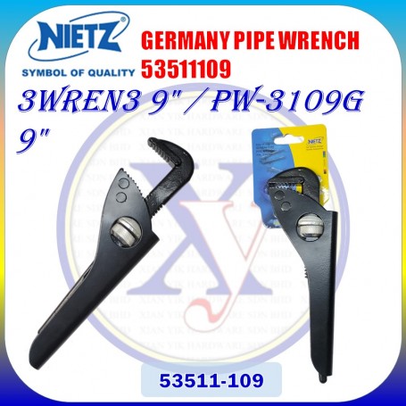 NIETZ GERMANY TYPE PIPE WRENCH PW-3109G (9in)