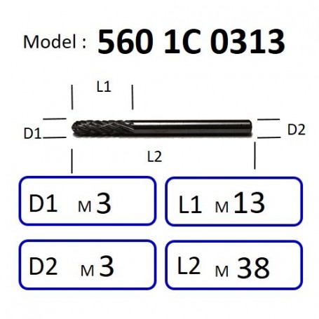 NIETZ 5601C / 5602C TAIWAN NIETZ DOUBLE CUT TUNGSTEN BURRS | TUNGSTEN CARBIDE BURRS | BALL NOSE | 560 1C / 560 2C