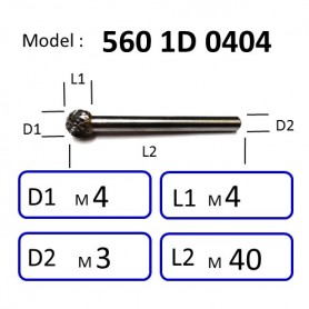 NIETZ 5601D / 5602D TAIWAN NIETZ DOUBLE CUT TUNGSTEN BURRS | TUNGSTEN CARBIDE BURRS | (BALL ) | 560 1D / 560 2D