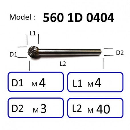 NIETZ 5601D / 5602D TAIWAN NIETZ DOUBLE CUT TUNGSTEN BURRS | TUNGSTEN CARBIDE BURRS | (BALL ) | 560 1D / 560 2D