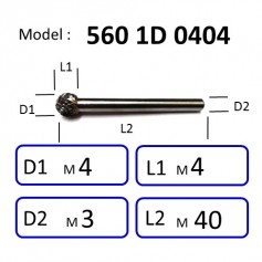 NIETZ 5601D / 5602D TAIWAN NIETZ DOUBLE CUT TUNGSTEN BURRS | TUNGSTEN CARBIDE BURRS | (BALL ) | 560 1D / 560 2D